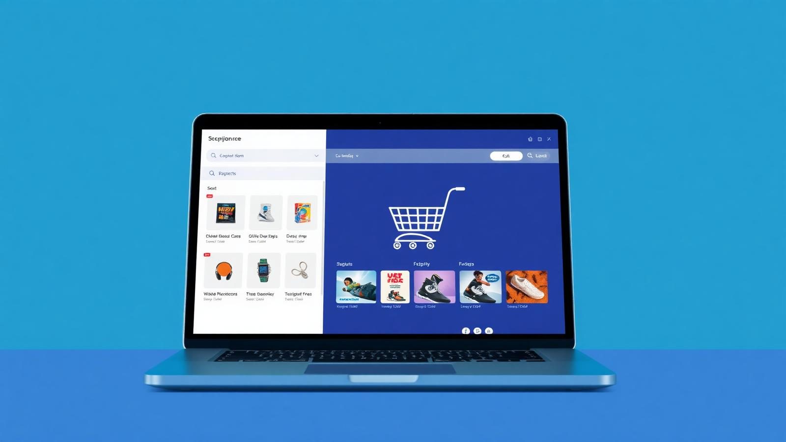 Online store checkout page on a laptop