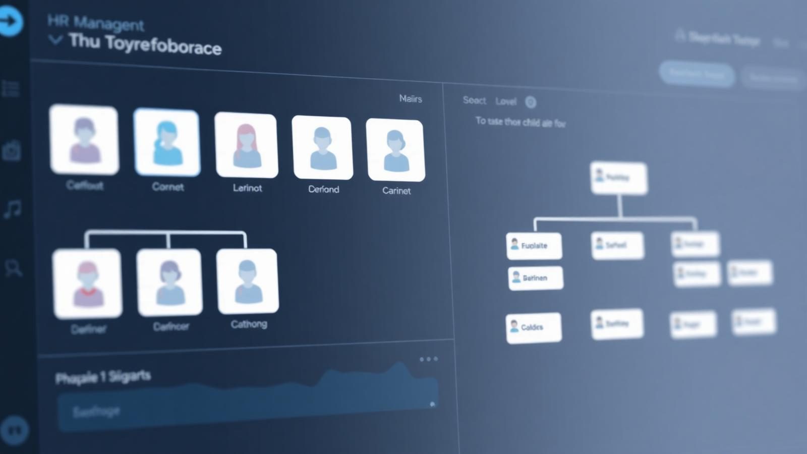 HRM dashboard showing employee records, attendance and payroll
