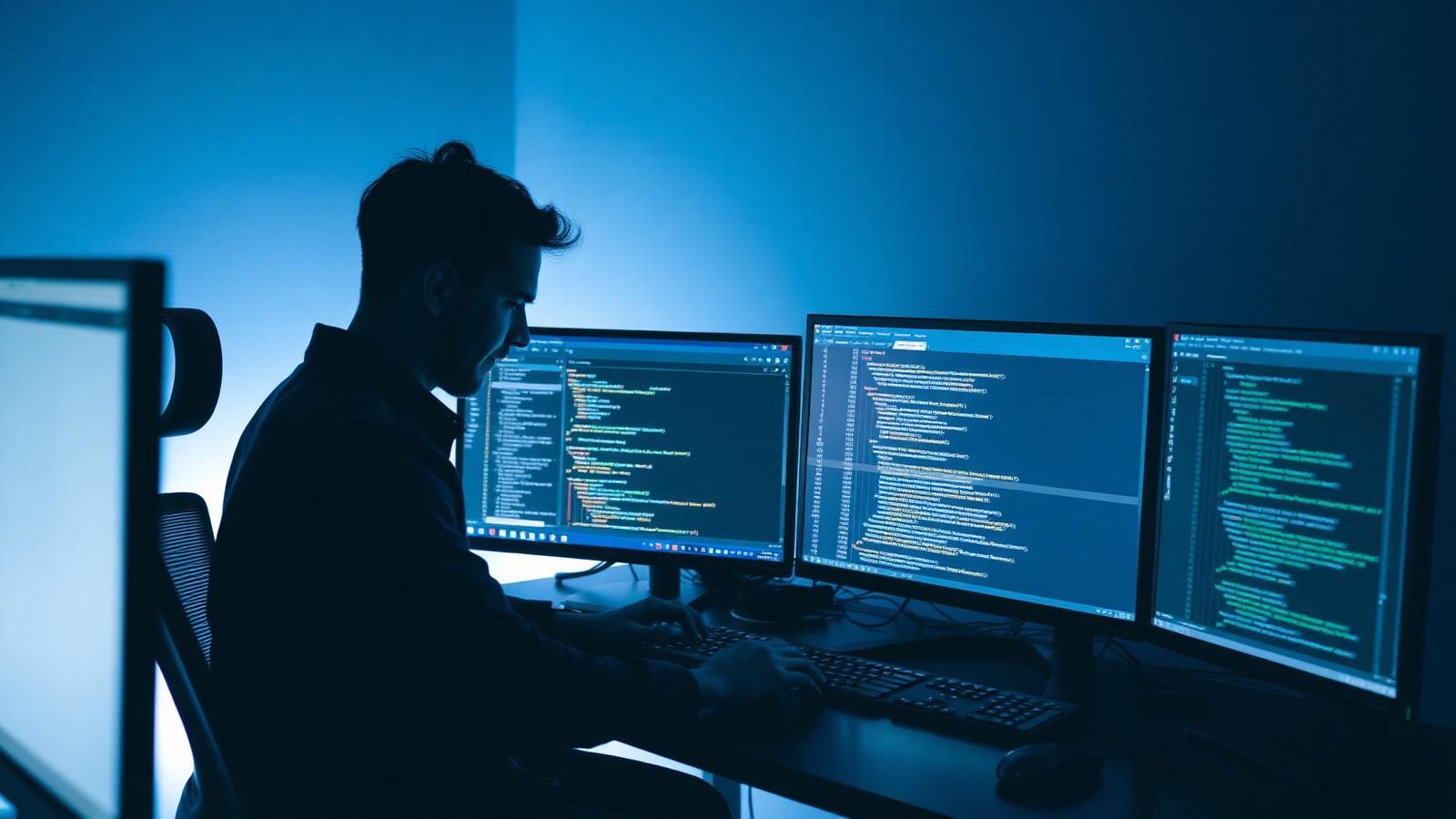 Developers building custom business software on multi-monitor workstations